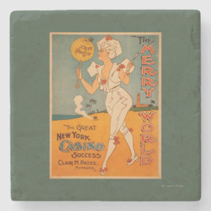 Dessous-de-verre En Pierre Le grand théâtre de succès de casino de New Yor