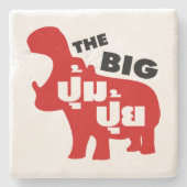 Dessous-de-verre En Pierre LE GROS PUM PUI décollé en langue thaï (Devant)