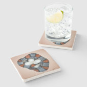 Dessous-de-verre En Pierre Le kingsnake gris-réuni (Côté)