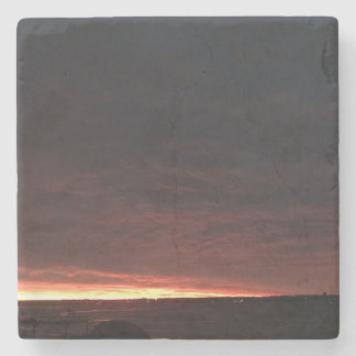 Dessous-de-verre En Pierre Le lever du soleil avant la tempête de neige