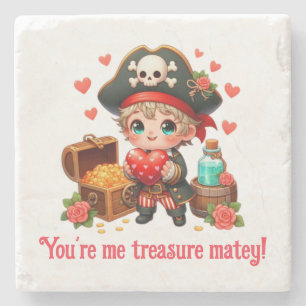 Dessous-de-verre En Pierre Le magnifique pirate de la Saint Valentin