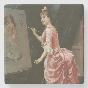 Dessous-de-verre En Pierre Le mal du modèle (par Raimundo de Madrazo)