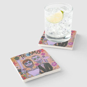 Dessous-de-verre En Pierre Le Mariage Las Vegas Dia de los Muertos