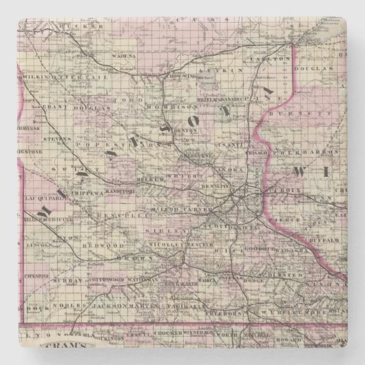 Dessous-de-verre En Pierre Le Minnesota 9 (Devant)