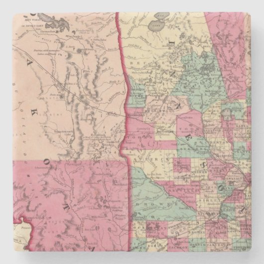 Dessous-de-verre En Pierre Le Minnesota et le Dakota (Devant)