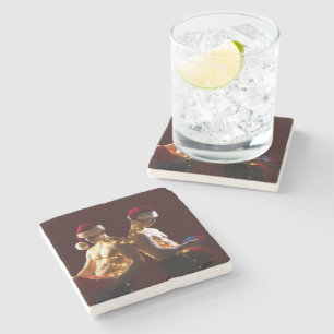 Dessous-de-verre En Pierre Le Noël dos à dos des hommes torse nu de SlipperyJ