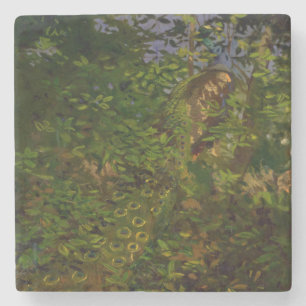 Dessous-de-verre En Pierre Le paon dans les bois (par Abbott Henderson Thayer
