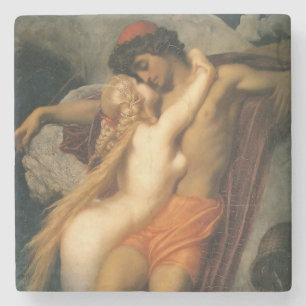 Dessous-de-verre En Pierre Le Pêcheur et la Sirène (par Frederic Leighton)