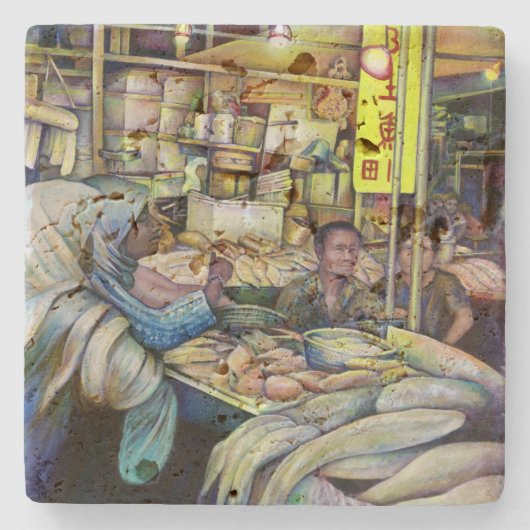 Dessous-de-verre En Pierre Le poisson frais de vendredi à Singapour (Devant)