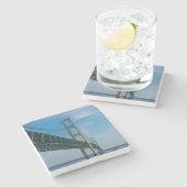 Dessous-de-verre En Pierre Le pont Mackinac (Côté)