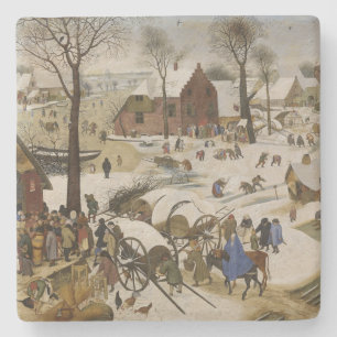 Dessous-de-verre En Pierre Le recensement à Bethléem (par Pieter Bruegel)