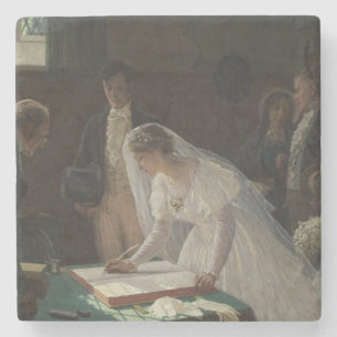 Dessous-de-verre En Pierre Le registre des Mariages (par Edmund Blair Leighto