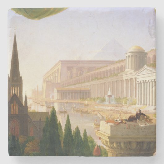 Dessous-de-verre En Pierre Le rêve de l'architecte (par Thomas Cole) (Devant)