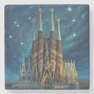 Dessous-de-verre En Pierre Le rêve étoilé de Gaudi Barcelone Sagrada Famili