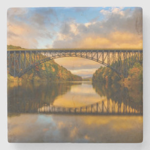 Dessous-de-verre En Pierre Le Roi français Bridge dans l'automne