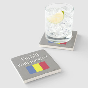 Dessous-de-verre En Pierre Le Romanian Do You Speak ? Flag