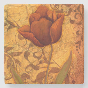 Dessous-de-verre En Pierre Le rouge fleurit II