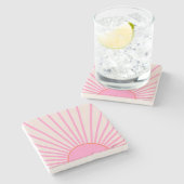 Dessous-de-verre En Pierre Le Soleil 01 Soleil rose (Côté)