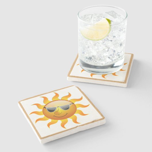 DESSOUS-DE-VERRE EN PIERRE LE SOLEIL DU COOL (Côté)