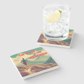 Dessous-de-verre En Pierre Le Travail Est La Récompense Runner Mountains (Côté)