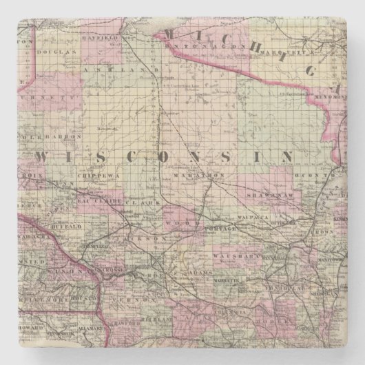 Dessous-de-verre En Pierre Le Wisconsin 9 (Devant)