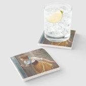 Dessous-de-verre En Pierre L'Eavesdropper (par Eugene de Blaas) (Côté)