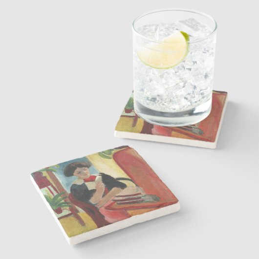 Dessous-de-verre En Pierre Lecture d'Elizabeth (Côté)