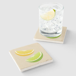 Dessous-de-verre En Pierre Lemon & Lime Citrus Stone Coaster