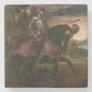 Dessous-de-verre En Pierre L'empereur Charles V à cheval (par Titien)
