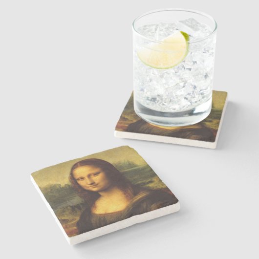 Dessous-de-verre En Pierre Leonardo Da Vinci Mona Lisa Peinture d'Art (Côté)