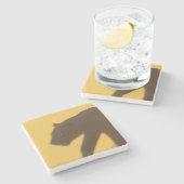 Dessous-de-verre En Pierre Léopard Brun Or (Côté)