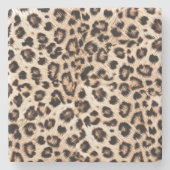 Dessous-de-verre En Pierre Leopard Design Motif : Wild Elegance. (Devant)