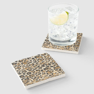 Dessous-de-verre En Pierre Leopard peint