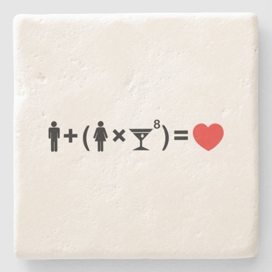 Dessous-de-verre En Pierre L'équation d'amour pour les femmes (Devant)