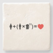 Dessous-de-verre En Pierre L'équation d'amour pour les hommes (Devant)