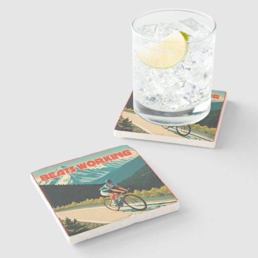 Dessous-de-verre En Pierre Les battements cyclables fonctionnent (Côté)