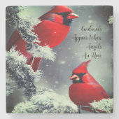 Dessous-de-verre En Pierre Les Cardinaux Rouges Apparaissent Les Anges Sont P (Devant)