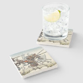 Dessous-de-verre En Pierre Les cavaliers japonais (Côté)