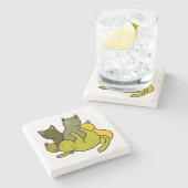 Dessous-de-verre En Pierre Les chatons d'olive (Côté)