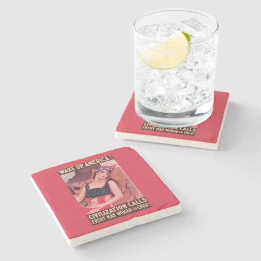 Dessous-de-verre En Pierre Les Etats-Unis d'AmericaWar II promotionnel (Côté)