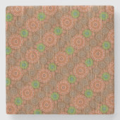 Dessous-de-verre En Pierre Les fibres de dispersion pluvieuse orangée texturé (Devant)