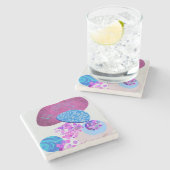 Dessous-de-verre En Pierre Les Formes Modernes Purple Et Cyan (Côté)