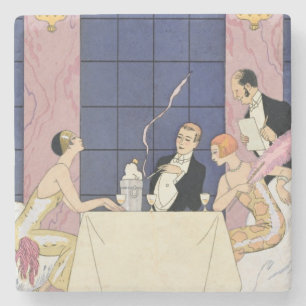 Dessous-de-verre En Pierre Les gourmands, 1920-30 (copie de pochoir)