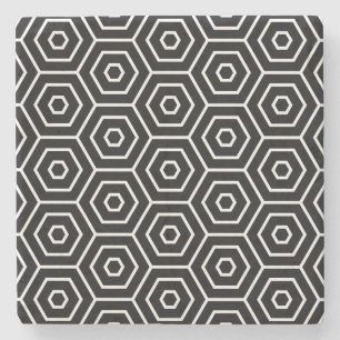 Dessous-de-verre En Pierre Les hexagones donnent au motif géométrique
