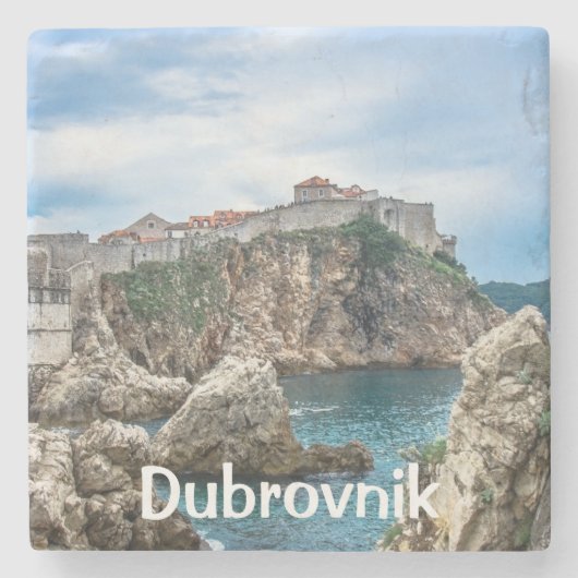 Dessous-de-verre En Pierre Les murs de Dubrovnik vue mer (Devant)