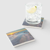 Dessous-de-verre En Pierre Les rayons du soleil illuminent l'océan Pacifique (Côté)