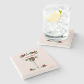 Dessous-de-verre En Pierre Les Roses (Côté)