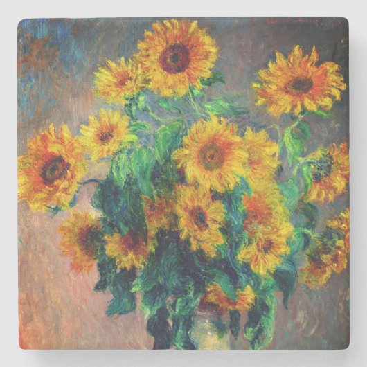 Dessous-de-verre En Pierre Les tournesols de Monet (Devant)