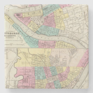 Dessous-de-verre En Pierre Les villes de Pittsburgh Allegheny Cincinnati