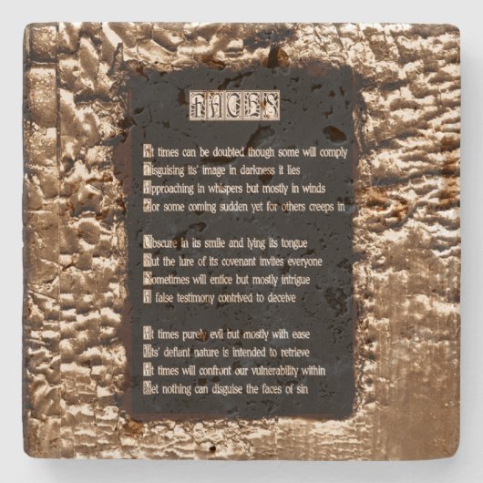 Dessous-de-verre En Pierre Les visages du péché (Devant)